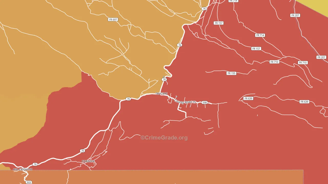 Truchas, NM Map of Drug-Related Crime Rates