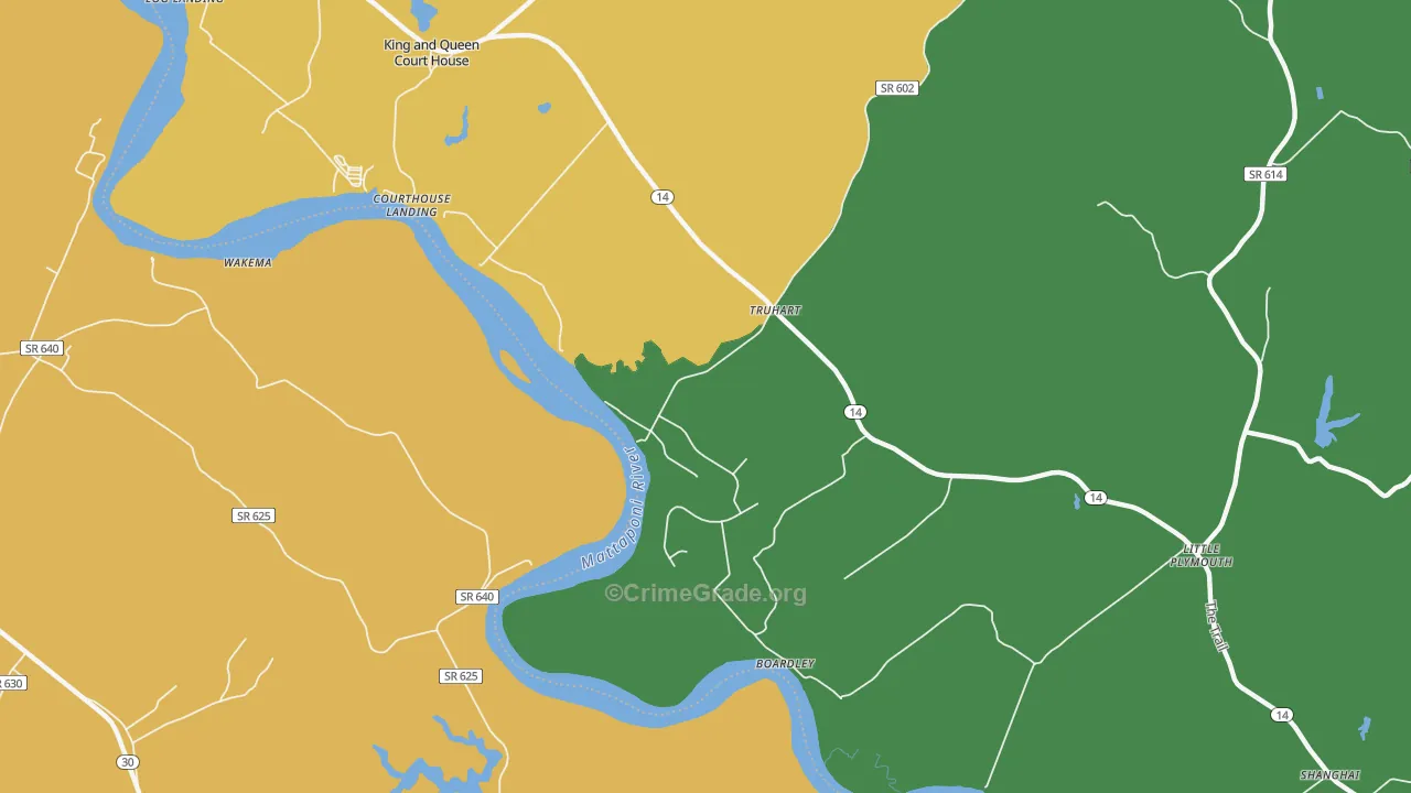 Truhart, VA Map of Drug-Related Crime Rates