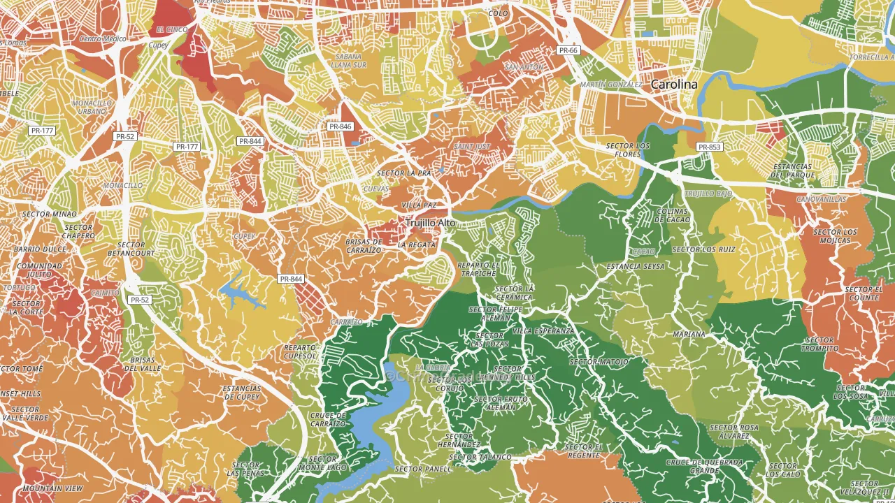 Trujillo Alto, PR Map of Drug-Related Crime Rates