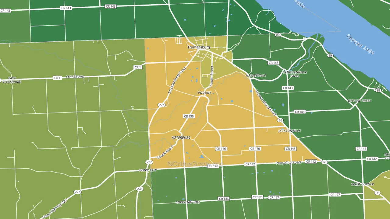 Trumansburg, NY Map of Drug-Related Crime Rates