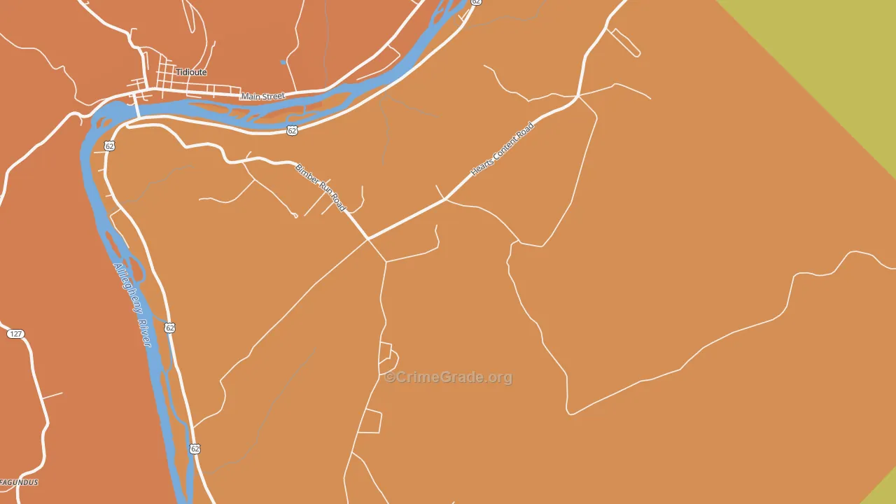 Trunkeyville, PA Map of Drug-Related Crime Rates