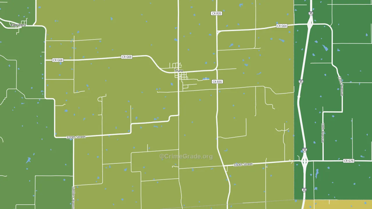 Truro, IA Map of Drug-Related Crime Rates
