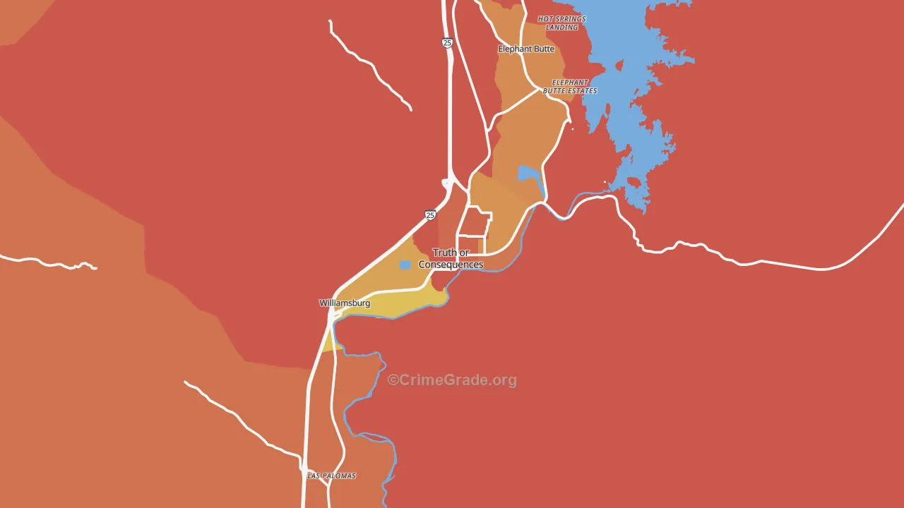 Truth Or Consequences, NM Map of Drug-Related Crime Rates