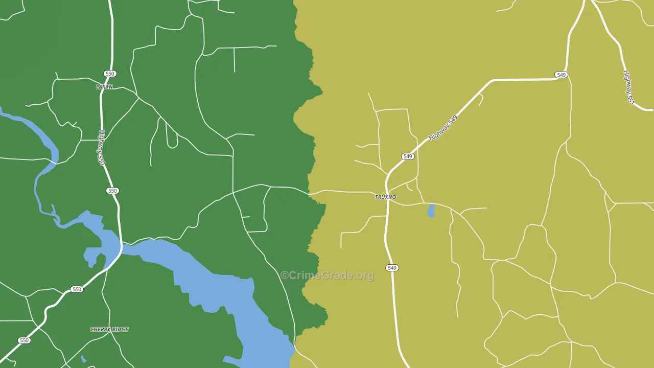 Truxno, LA Map of Drug-Related Crime Rates