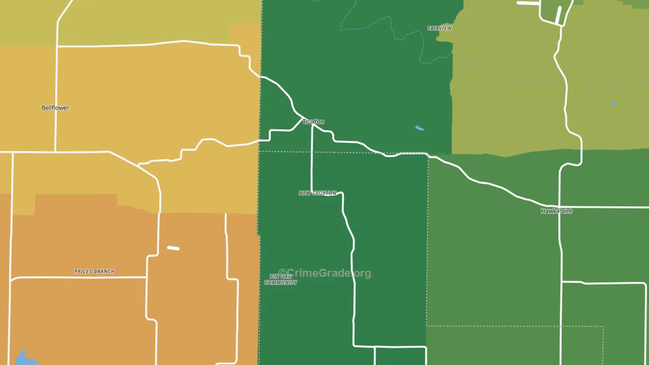 Truxton, MO Map of Drug-Related Crime Rates
