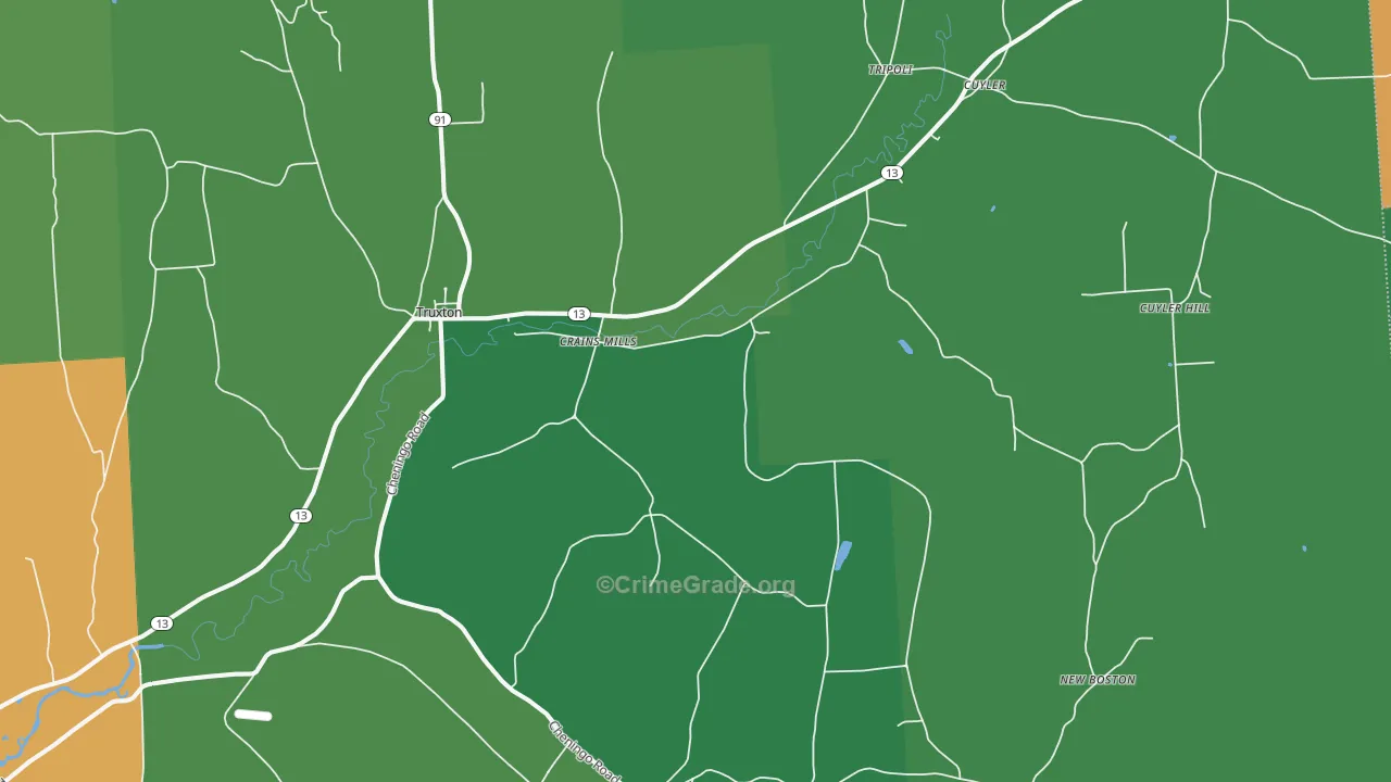 Truxton, NY Map of Drug-Related Crime Rates