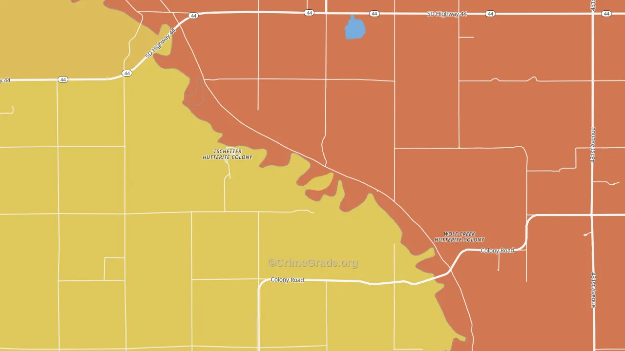 Tschetter Colony, SD Map of Drug-Related Crime Rates