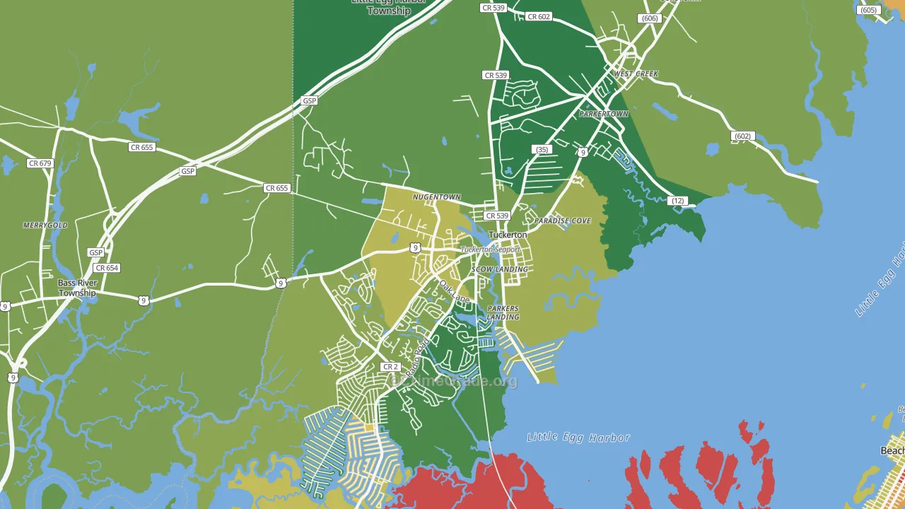 Tuckerton, NJ Map of Drug-Related Crime Rates