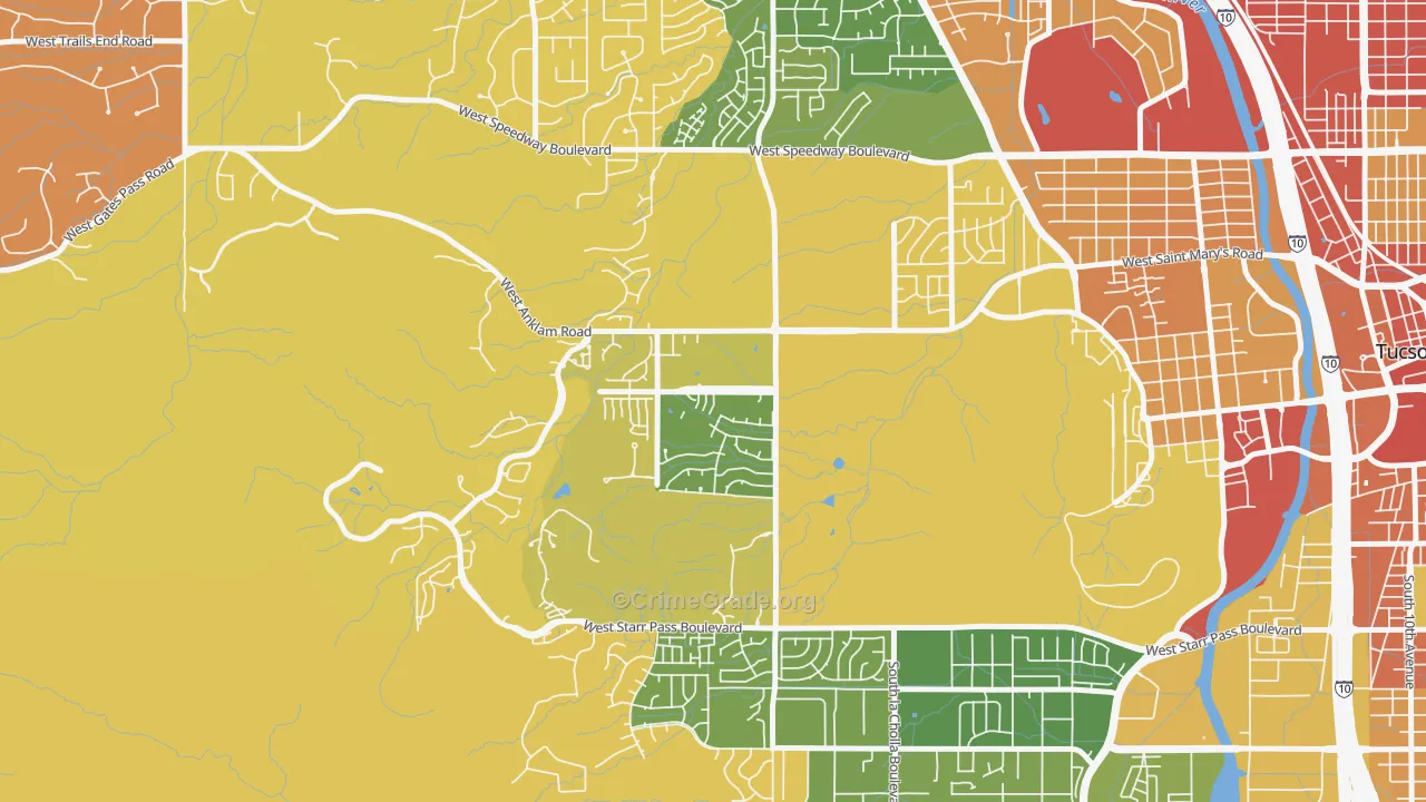 Tucson Park West, Tucson, AZ Map of Drug-Related Crime Rates
