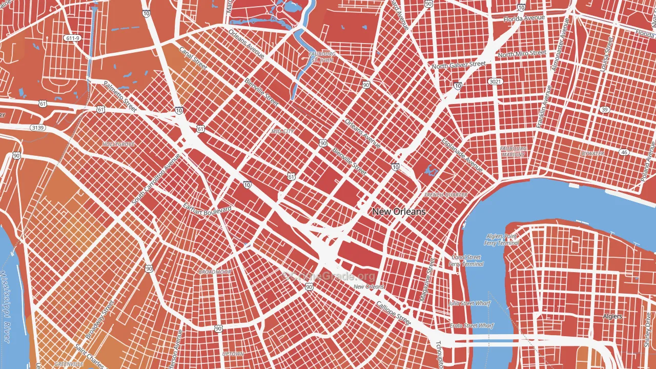 Tulane Gravier, New Orleans, LA Map of Drug-Related Crime Rates