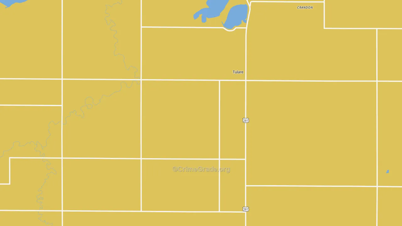 Tulare, SD Map of Drug-Related Crime Rates