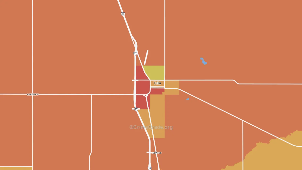 Tulia, TX Map of Drug-Related Crime Rates