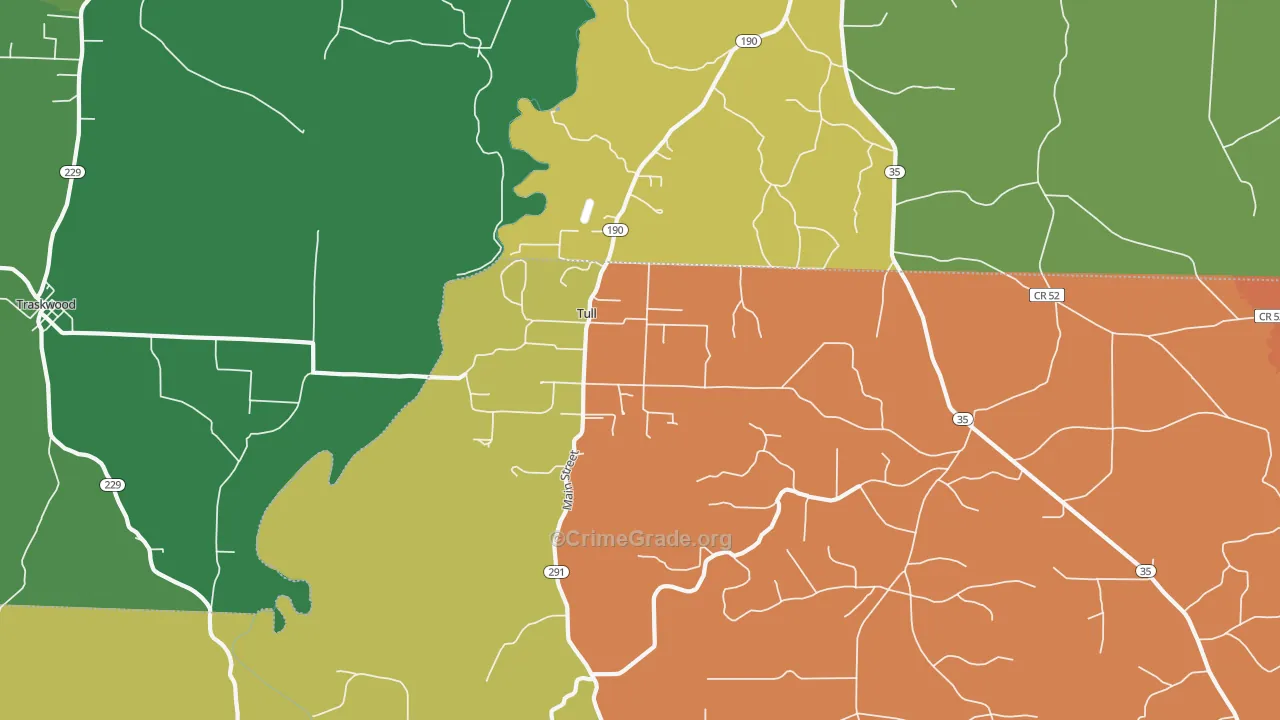 Tull, AR Map of Drug-Related Crime Rates