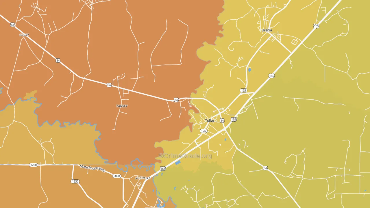 Tullos, LA Map of Drug-Related Crime Rates