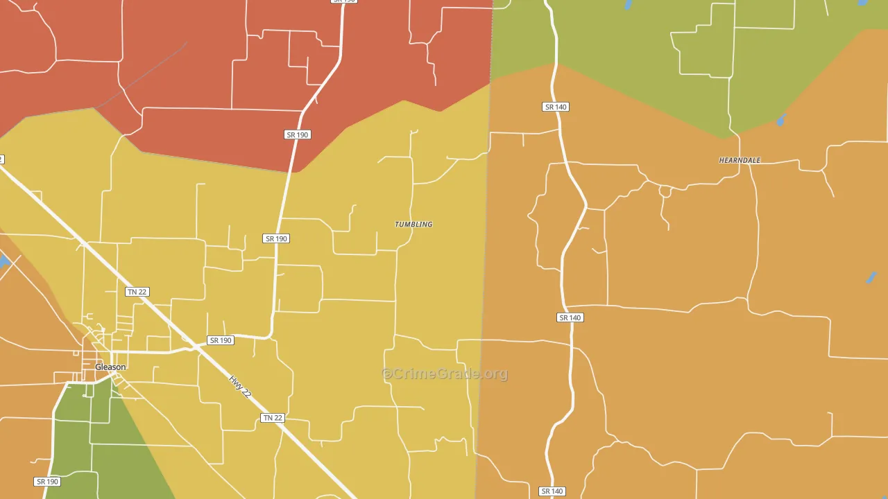 Tumbling, TN Map of Drug-Related Crime Rates