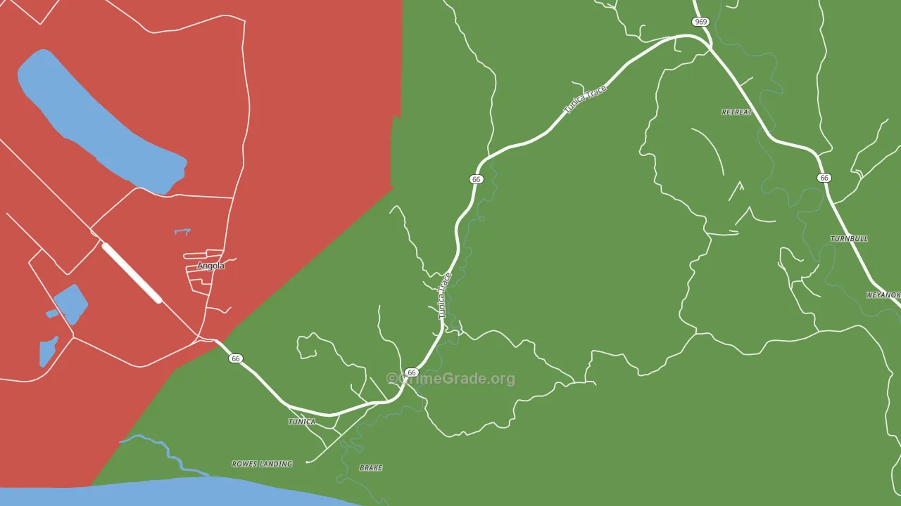Tunica, LA Map of Drug-Related Crime Rates