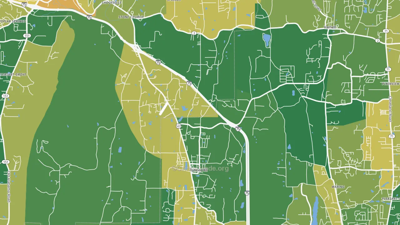 Tunnel Hill, GA Map of Drug-Related Crime Rates