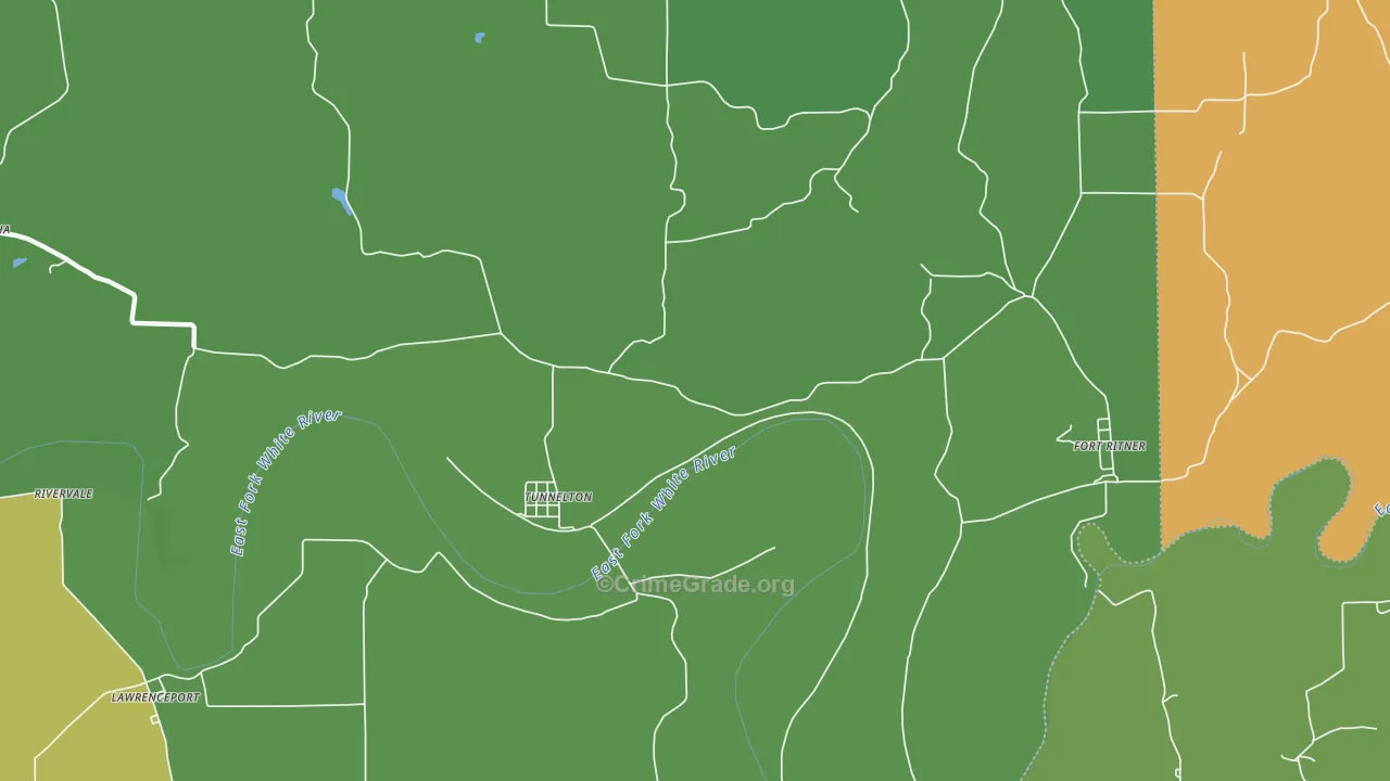 Tunnelton, IN Map of Drug-Related Crime Rates