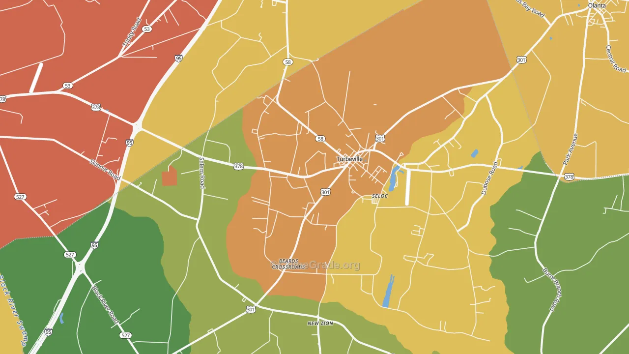 Turbeville, SC Map of Drug-Related Crime Rates