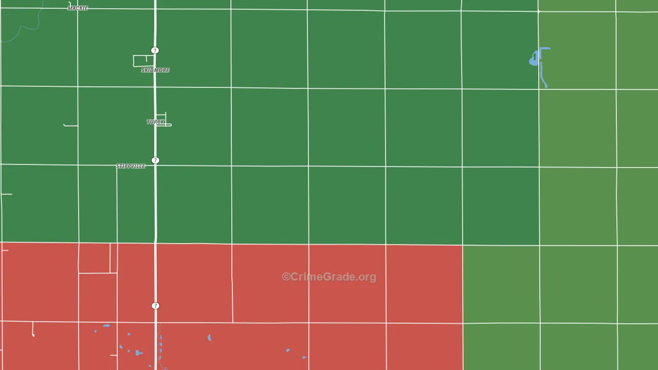 Turck, KS Map of Drug-Related Crime Rates