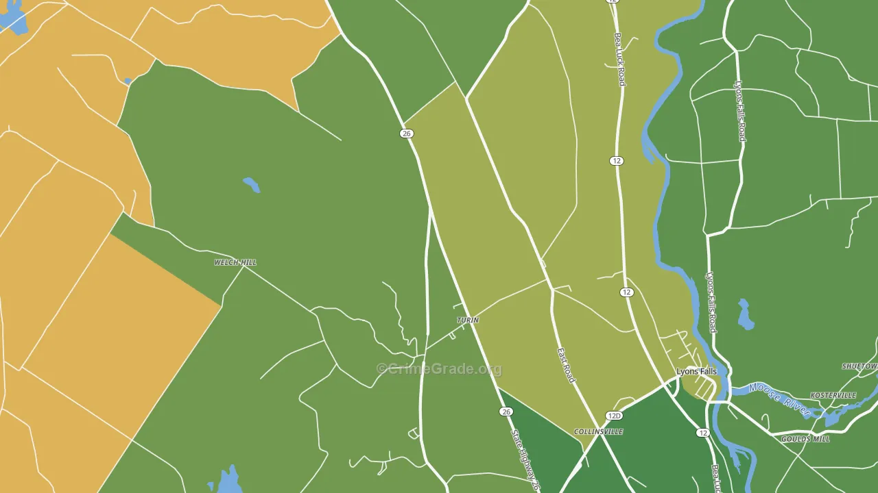 Turin, NY Map of Drug-Related Crime Rates