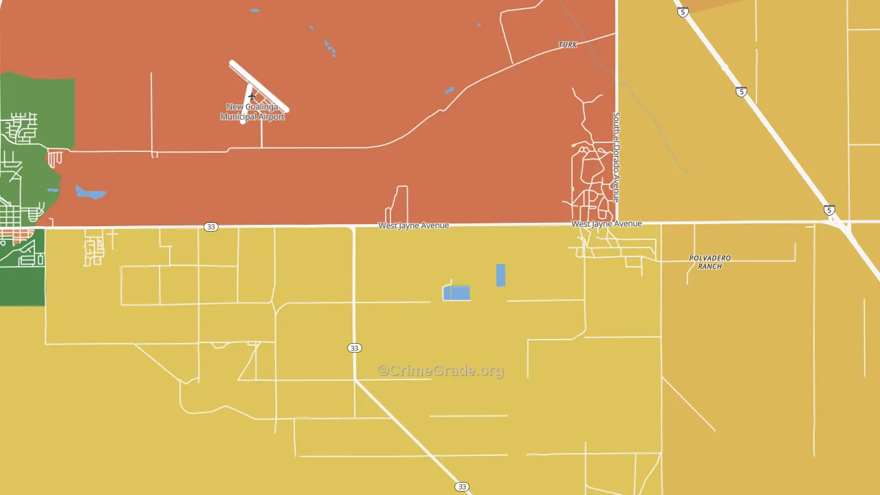 Turk, CA Map of Drug-Related Crime Rates