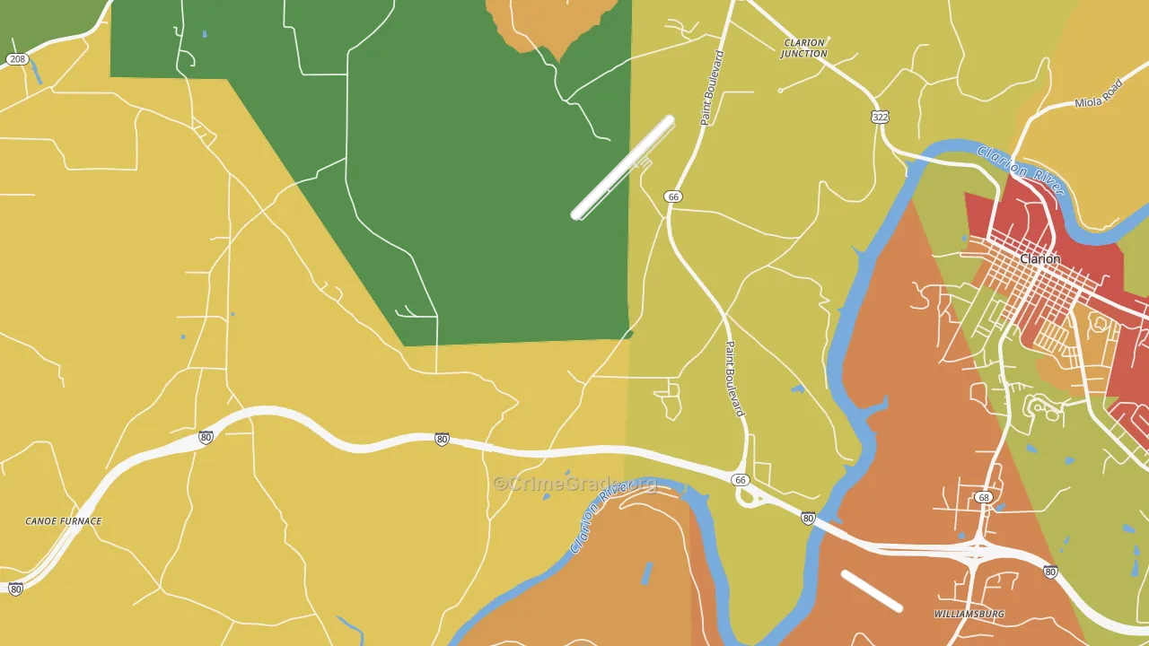 Turkey City, PA Map of Drug-Related Crime Rates