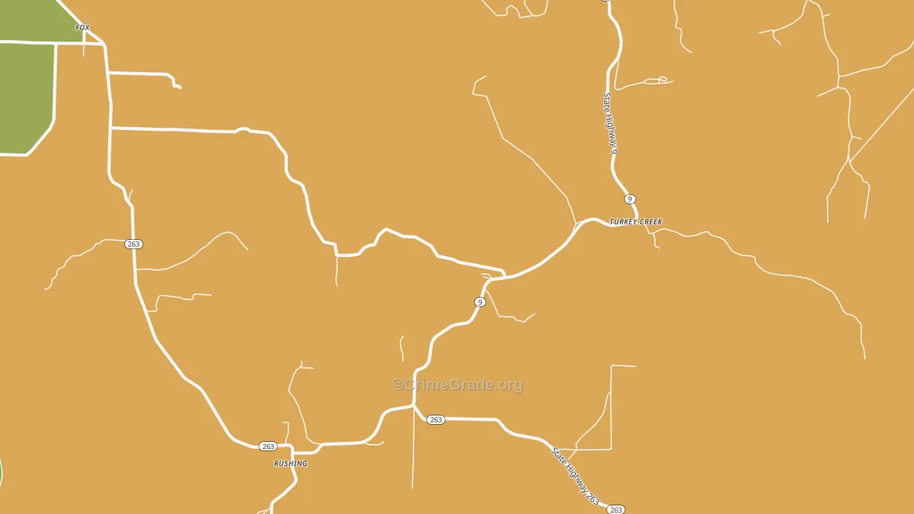 Turkey Creek, AR Map of Drug-Related Crime Rates