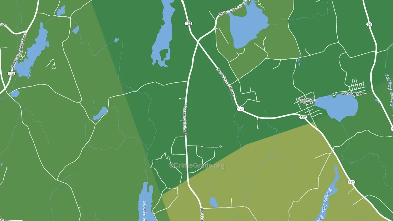 Turkey Hill Shores, MA Map of Drug-Related Crime Rates