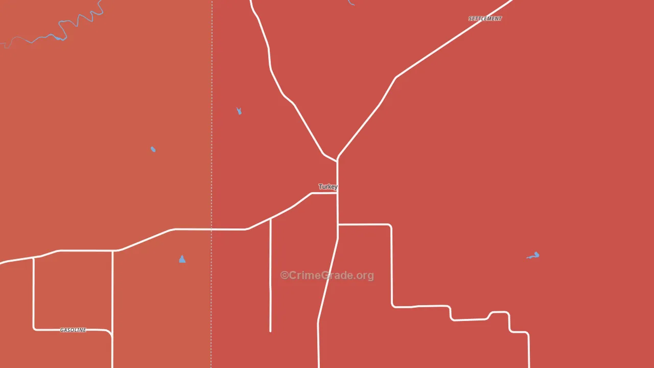 Turkey, TX Map of Drug-Related Crime Rates