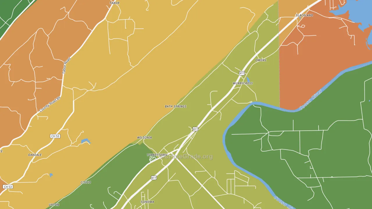 Turkeytown, AL Map of Drug-Related Crime Rates