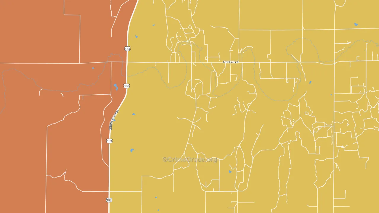 Turkville, KS Map of Drug-Related Crime Rates