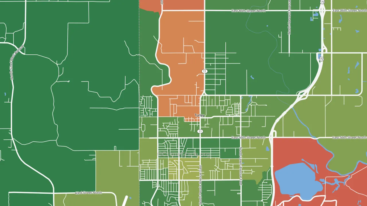 Turley, OK Map of Drug-Related Crime Rates