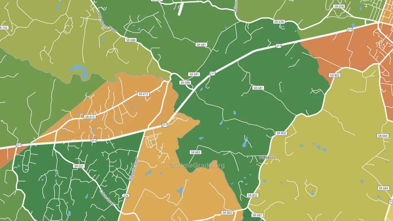 Turnbull, VA Map of Drug-Related Crime Rates