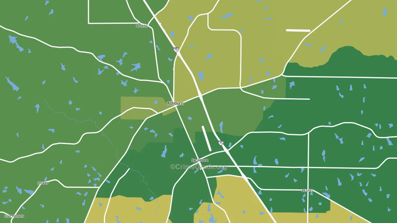 Turner County, GA Map of Drug-Related Crime Rates
