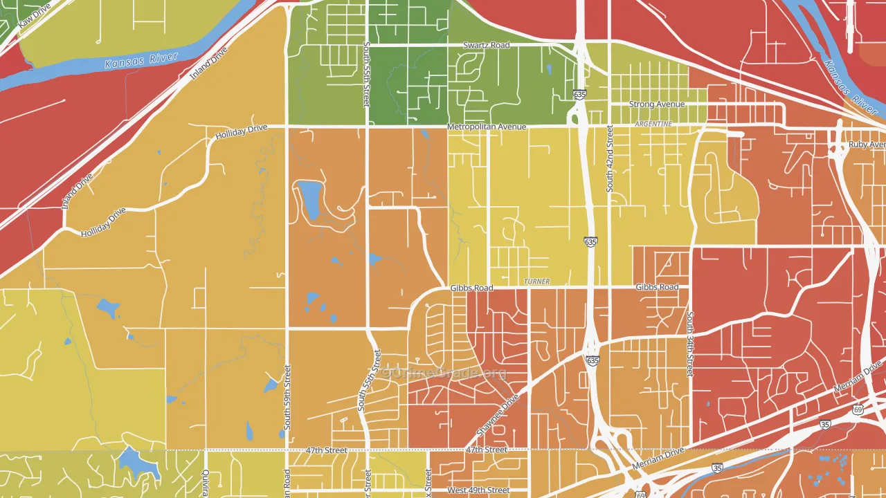Turner, Kansas City, KS Map of Drug-Related Crime Rates