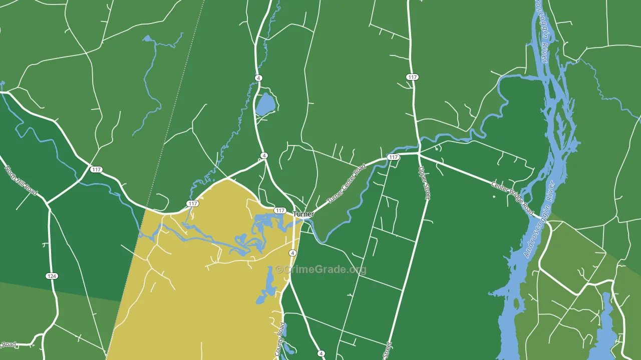 Turner, ME Map of Drug-Related Crime Rates