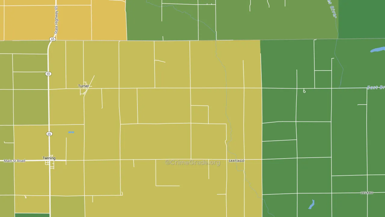 Turner, MI Map of Drug-Related Crime Rates