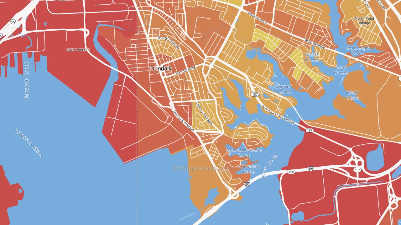 Turners, Dundalk, MD Map of Drug-Related Crime Rates