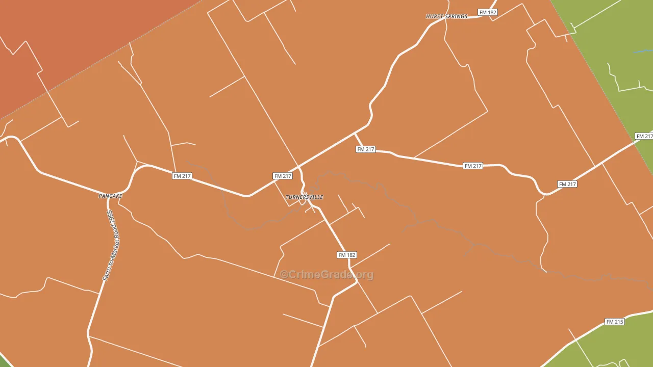 Turnersville, TX Map of Drug-Related Crime Rates