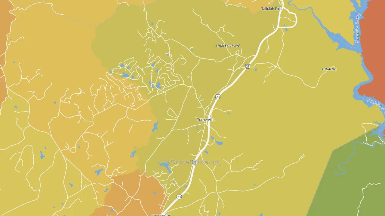 Turnerville, GA Map of Drug-Related Crime Rates