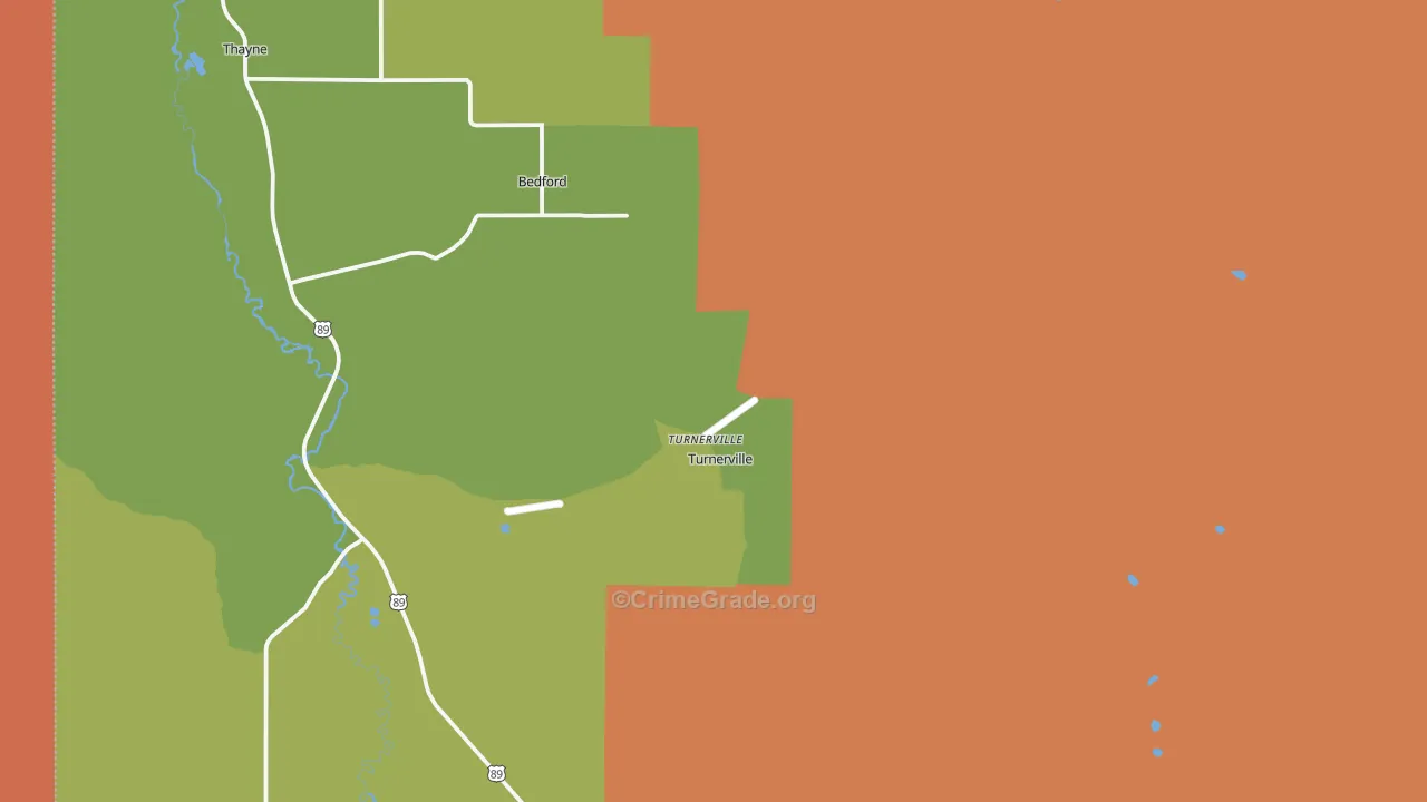Turnerville, WY Map of Drug-Related Crime Rates