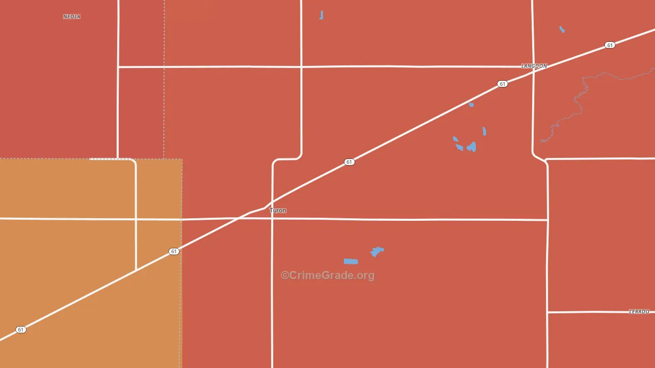 Turon, KS Map of Drug-Related Crime Rates
