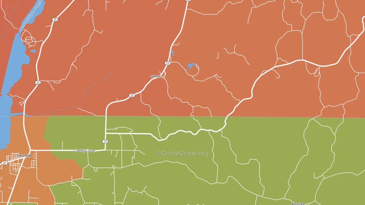 Turon, MS Map of Drug-Related Crime Rates
