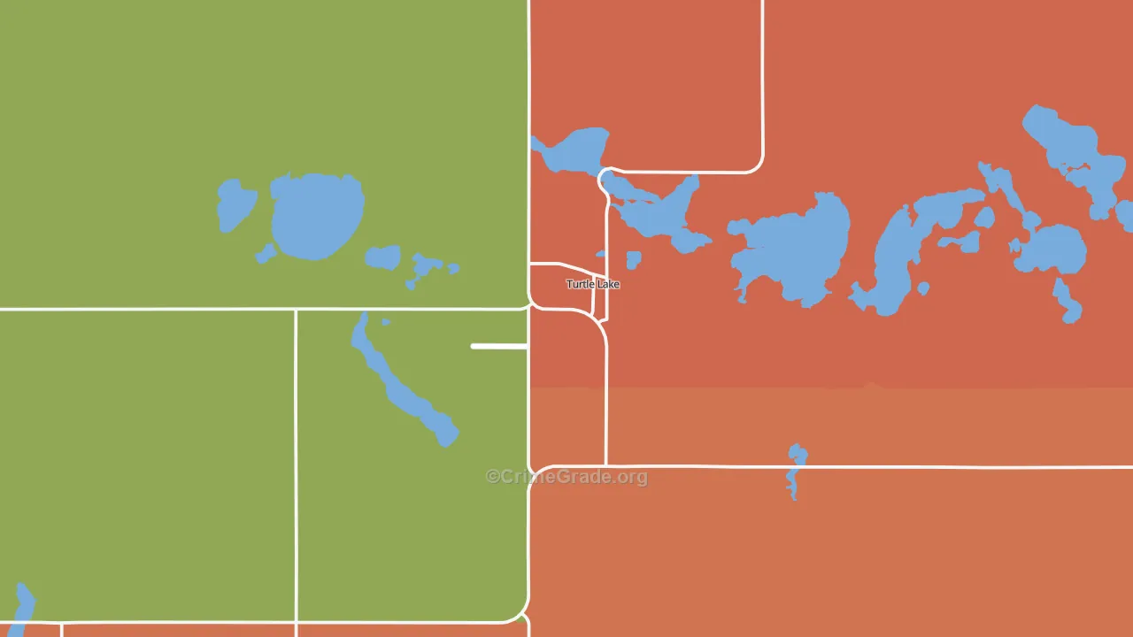 Turtle Lake, ND Map of Drug-Related Crime Rates