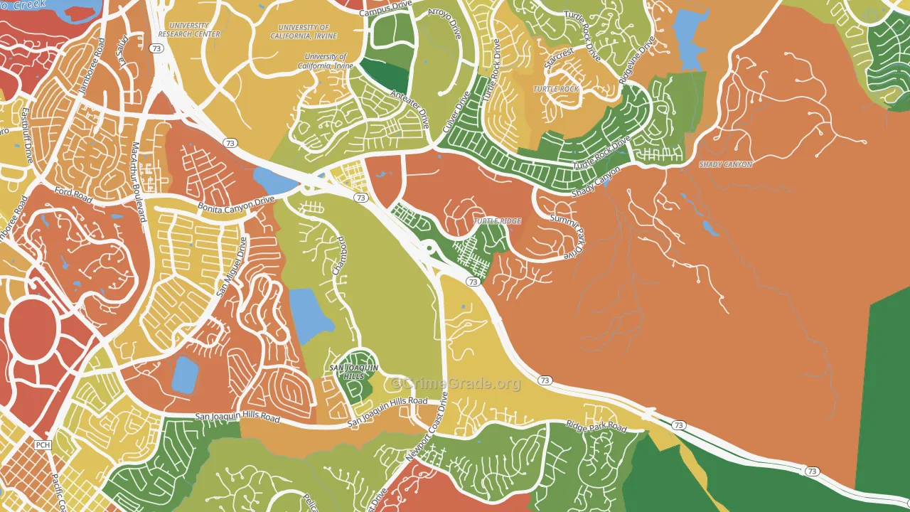 Turtle Ridge, Irvine, CA Map of Drug-Related Crime Rates
