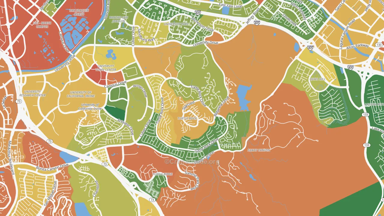 Turtle Rock, Irvine, CA Map of Drug-Related Crime Rates