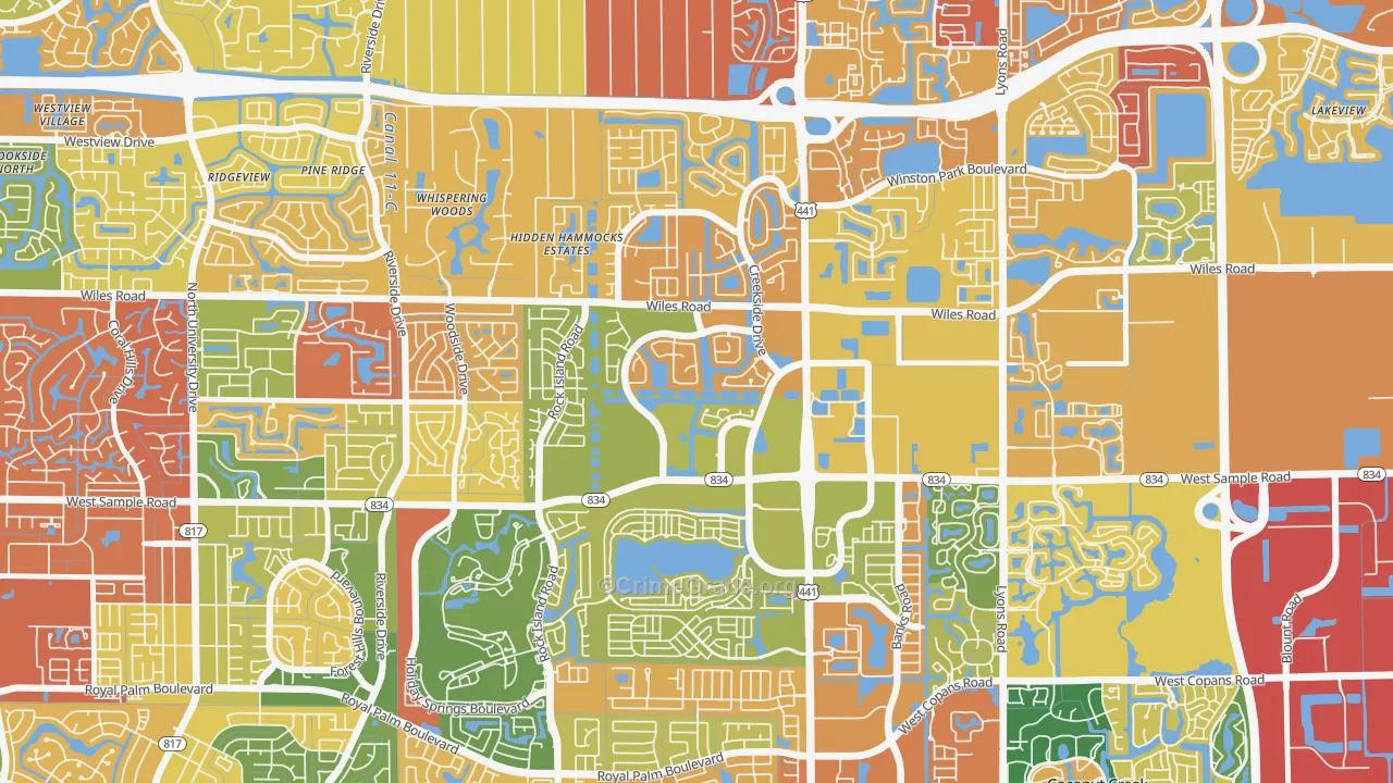 Turtle Run, Coral Springs, FL Map of Drug-Related Crime Rates