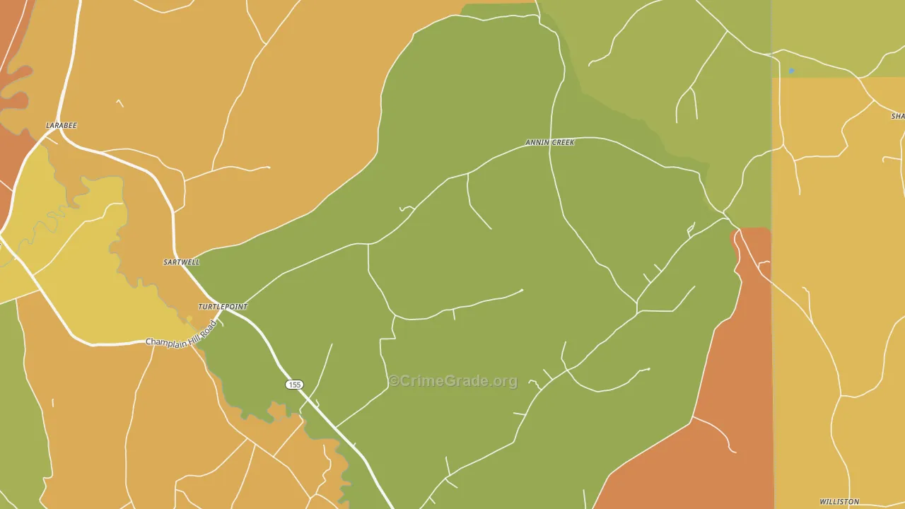 Turtlepoint, PA Map of Drug-Related Crime Rates