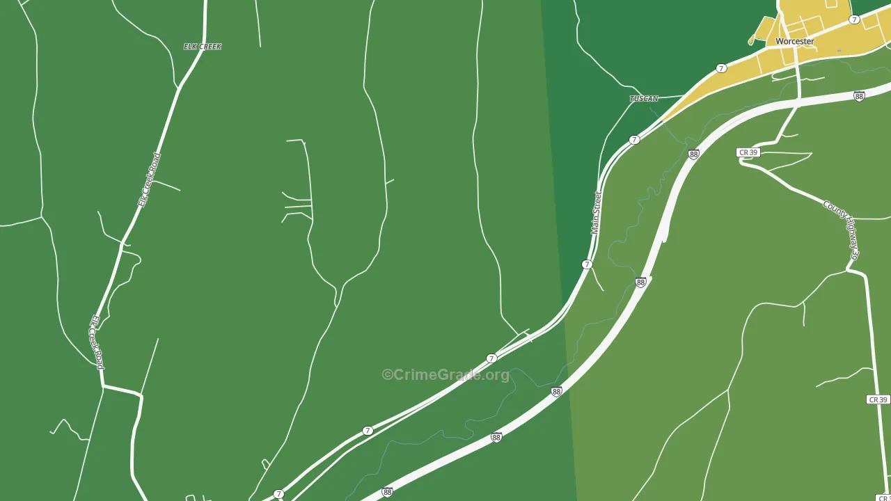 Tuscan, NY Map of Drug-Related Crime Rates
